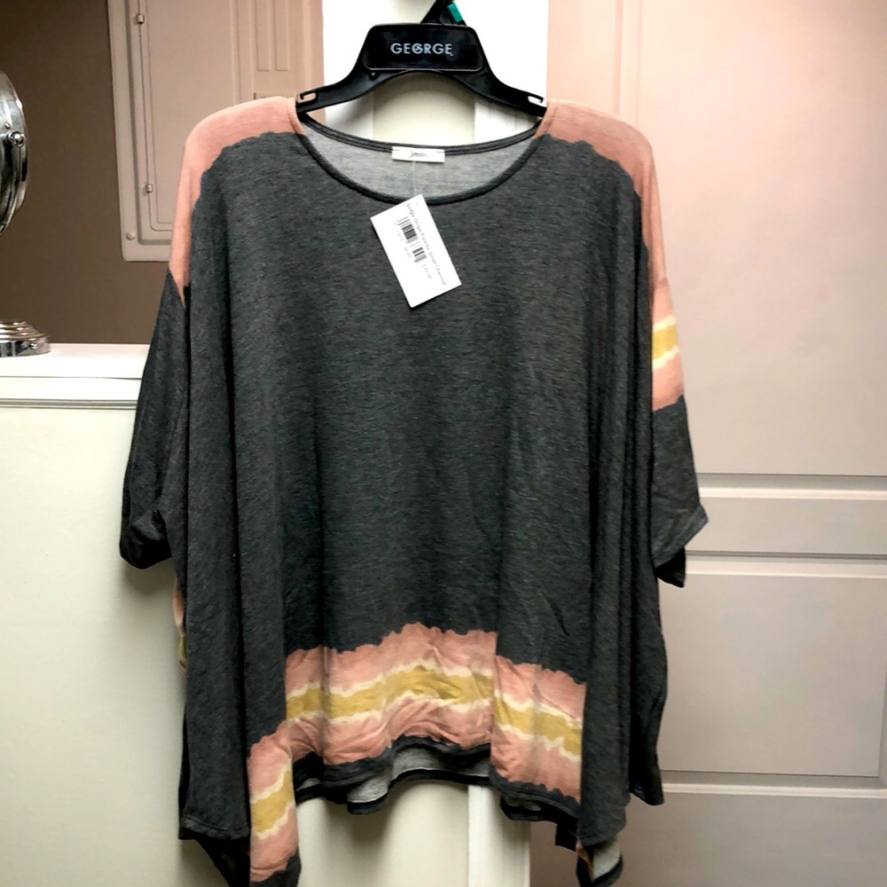 Jodifl poncho tie dye stripe